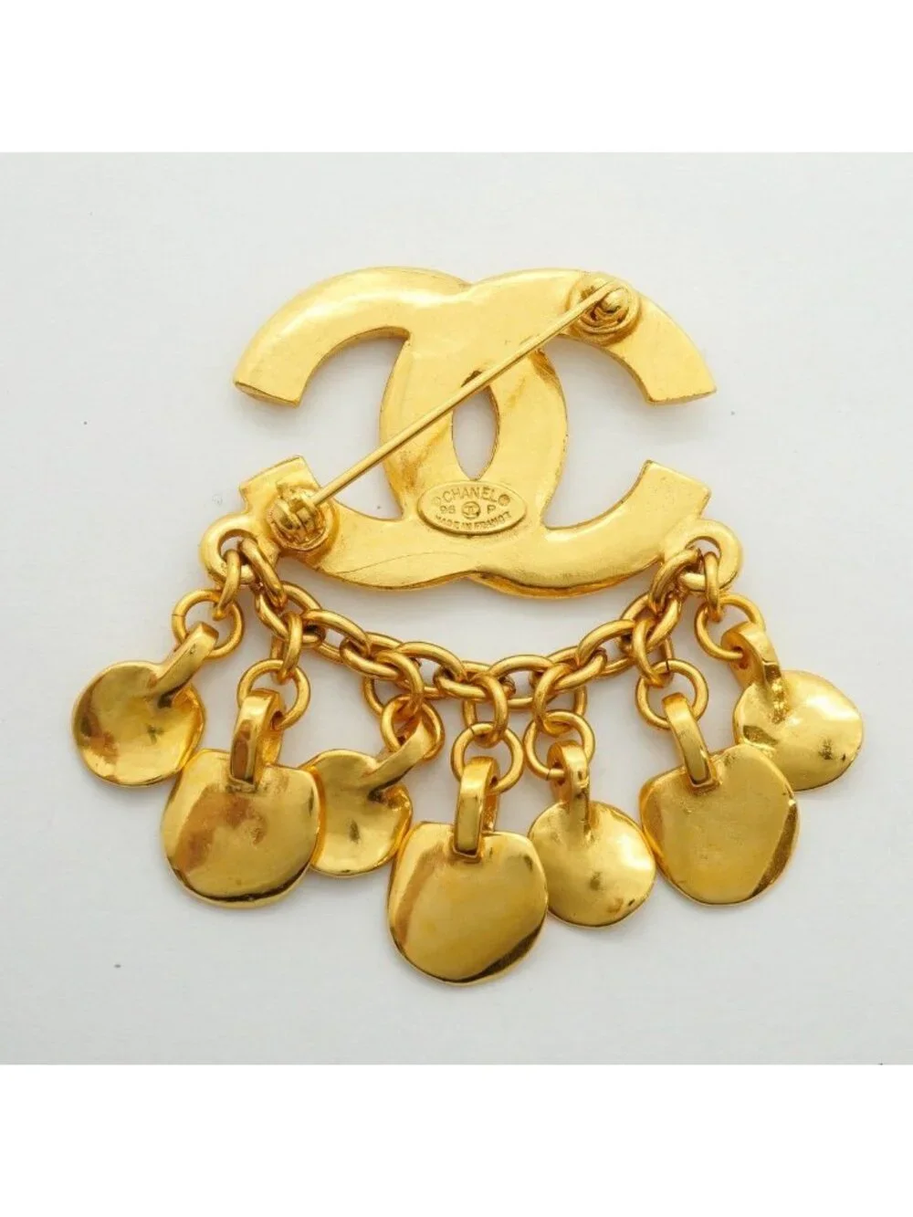 Chanel Brooch Vintage CC Logo Gold Plated